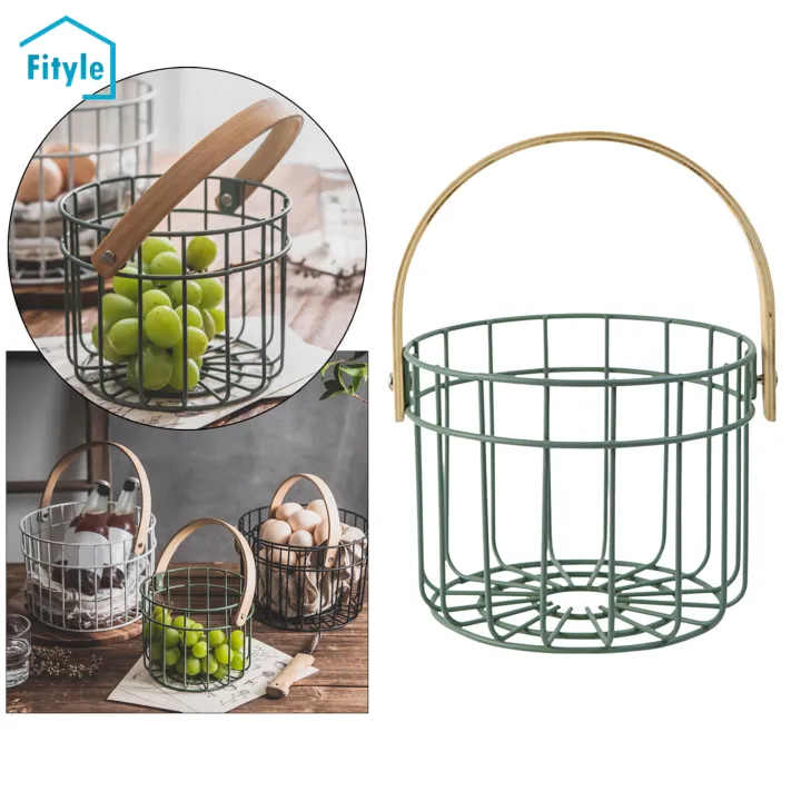 Fityle Egg Storage Basket Container,Egg Holder Basket Organizer,Metal