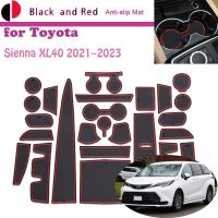 Rubber Door Groove Mat For Toyota Sienna XL40 Granvia LE 2021 2022 2023 Cushion Gate Storage Slot Coaster Dust-Proof Sticke Pad