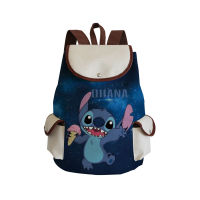 2021 Lilo &amp; Stitch Backpack Cartoon Teens Girl Book Bag Starry Sky School Bags Blue Teenager Large Capacity Drawstring Bags