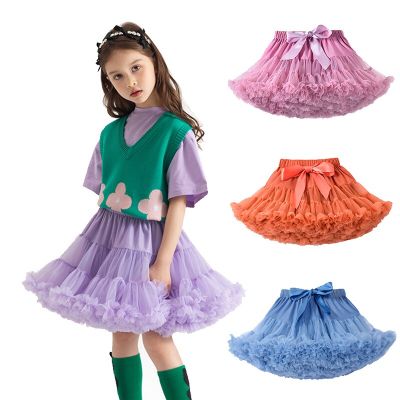 Baby Girls Tulle Tutu Skirt Ballerina Pettiskirt Fluffy Children Ballet Skirts For Party Dance Princess Girl Tulle Clothes 1-15Y