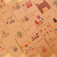 10PCS Set Cactus Cat Fox Bear Owl Kraft Retro 64K Notebook Mini Pocket Notepad School Office Supplies Stationery