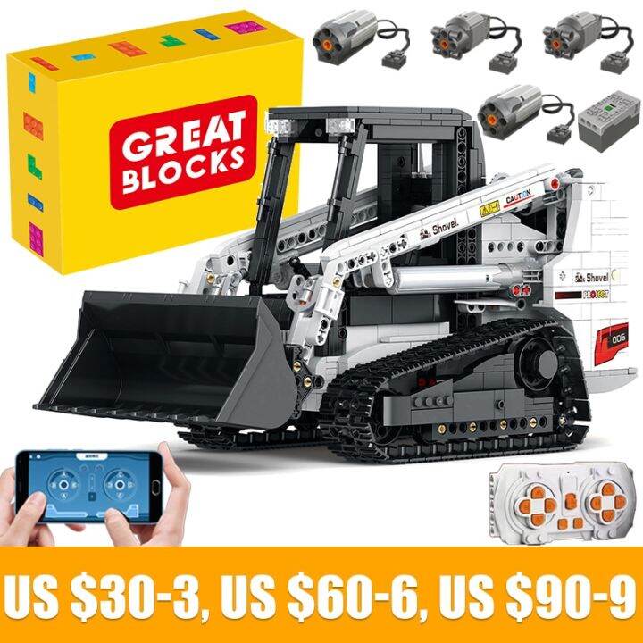 Technical Car Bobcat Skid Steer Loader APP Remote Control Moter Power