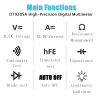 Professional DT9205A Digital Multimeter AC DC True RMS Voltmeter Ammeter Transistor Tester Manual Range Multimetro