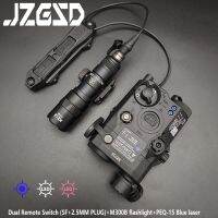 Tactical PEQ 15 Red Green Blue Laser IR fill light M600B M300B Flashlight Double Plug Remote Dual control Pressure Switch