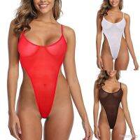 【CC】○♟  Ladies Erotic Tight Waist Transparent Mesh  One-Piece