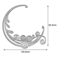 Yaminsannio แม่พิมพ์โลหะรูปพระจันทร์เสี้ยวลายนูนบัตรกระดาษหัตถกรรมงานประดิษฐ์ทำมือที่ตัดลายกระดาษ