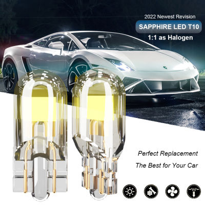 2x w5w LED T10 COB Sapphire 2022 Economic อัพเกรด Pop Car Light Bulb High Bright Drive-free Wedge Dome Reading Lamp 12V 6000K-Laojie