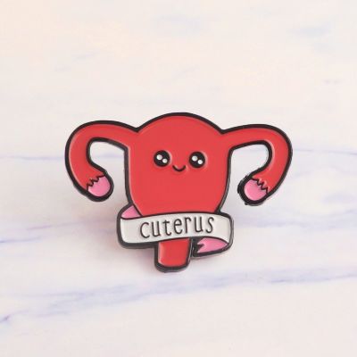 【YF】 Cuterus Enamel Pin Female Uterus Womb Brooches Feminism  Badge for Lapel Clothing Cap