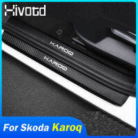 For Skoda Karoq 2018- Accessories Door Sill Film Sticker Cover Anti Scratch Threshold Pedal Wrap Film Door Sill Decoration