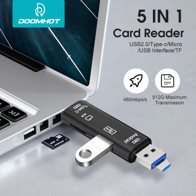 DoomHot มัลติฟังก์ชั่น6-In-1การ์ดรีดเดอร์ USB C การ์ดความจำการ์ดรีดเดอร์ USB C การ์ดความจำการ์ดรีดเดอร์ USB 2.0 + Type-C + Micro + USB 3-In-1อินเทอร์เฟซ + TF/การ์ดรีดเดอร์ SD 6-In-1/5-In-1การส่ง480Mbps/S