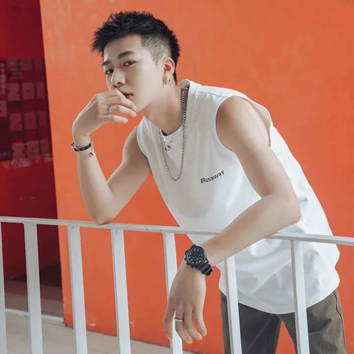 MEN Casual Cotten Vest Chest Binder Trans Tomboy Undershirt Long Loose