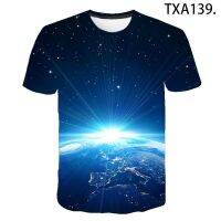 New Casual Space Universe 3d Printing Hard Flower T-shirt Boys And Girls Fashion Street Trendy Cool Sports Breathable Top