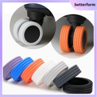 BETTERFORM 8PCS/Set ซิลิโคนทำจากซิลิโคน รองเท้าล้อลากกระเป๋าเดินทาง ด้วยเสียงเงียบ เพลาชิ้นส่วนกระเป๋าเดินทาง ฝาครอบล้อกล่องรถเข็น แบบพกพาได้ ลดการสึกหรอของล้อ ผ้าคลุมป้องกันล้อกระเป๋าเดินทาง อุปกรณ์เสริมกระเป๋าเดินทาง