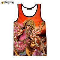 Camisetas sin mangas estampadas en 3D para hombres y mujeres, camisas casuales sin mangas, ropa de calle de gran tamaño, moda de verano, dios hindú, Vishnu