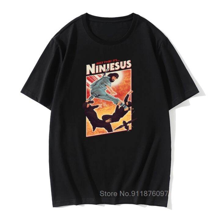 Ninjesus Funny Character T-Shirt Men 3D Tops Ninja Tee Shirts Jesus Black T Shirt Summer Cotton Tops Tee Kung Fu Tshirt XS-4XL 5XL 6XL Ninjesus Funny Character T-Shirt Men 3D Tops Ninja Tee Shirts Jesus Black T Shirt Summer Cotton Tops Tee Kung Fu Tshirt XS-4XL 5XL 6XL