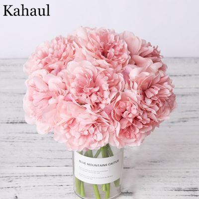hotx【DT】 peony artificial silk flowers for home decoration wedding bouquet bride high quality fake flower faux living room