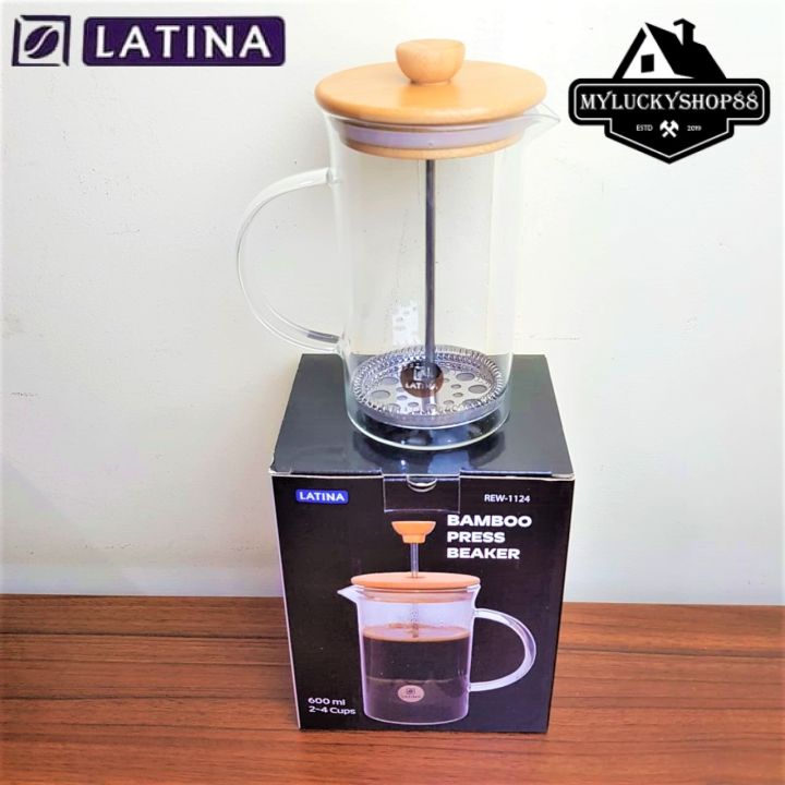 Latina Bamboo French Press Coffee Beaker Server Pot Kopi Tea Teh 600ml Lazada Indonesia 0733