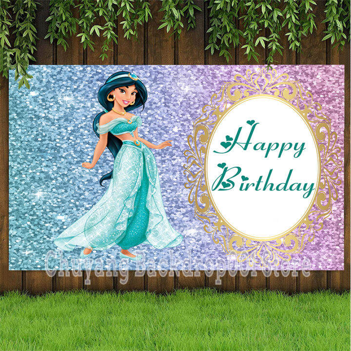 Jasmine Snow White Backdrop Photography Princess Baby Birthday Party 