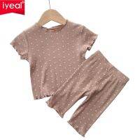 ZZOOI IYEAL Toddler Baby Girl Clothes Pajamas Set Cotton Polka Kids Tops + Pants 2pcs Baby Outfits Infant Clothing Suit For 1-6Y