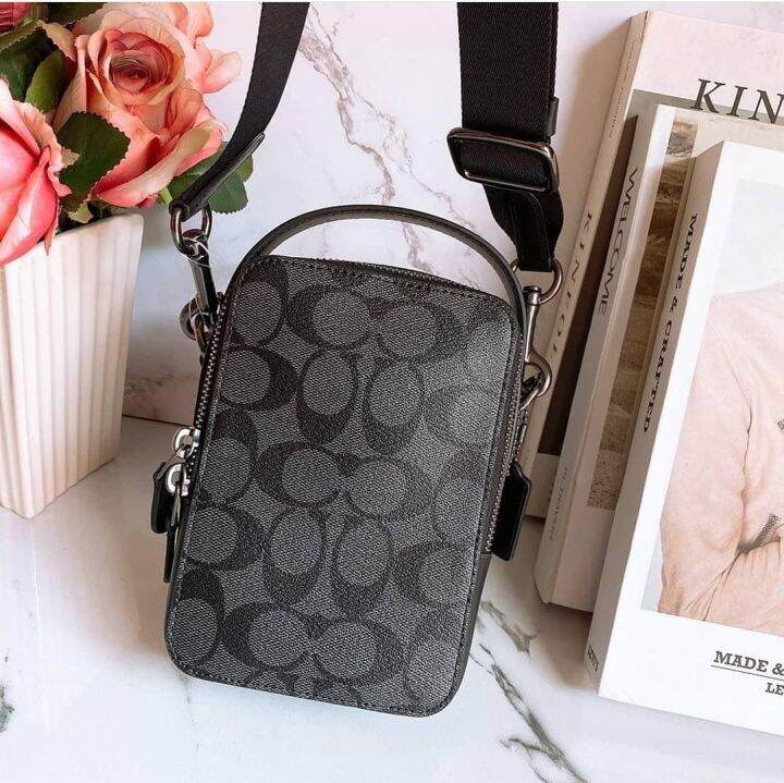 Original Coach C3146 Top Handle Crossbody In Signature Canvas