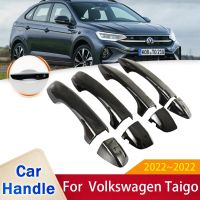 สติกเกอร์ตกแต่งภายนอกรถยนต์สำหรับ Volkswagen VW Taigo Nivus 2020 2021 2022กลอสประตูมือจับสีดำ