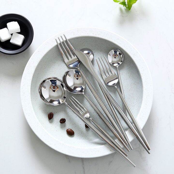 western-style-food-tableware-steak-knife-and-fork-three-piece-home-long-handle-stainless-steel-light-modern-luxury-dessert-spoons-chopsticks-insth