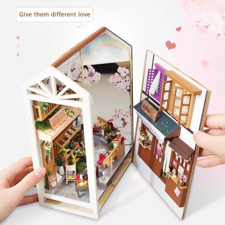 ชุดหนังสือ-diy-ชั้นหนังสือปริศนาไม้3มิติพร้อมไฟ-led-บ้านตุ๊กตาจิ๋ว-diy-ชุดหนังสือ3d-หนังสือ-diy-ชุดหนังสือไม้สำหรับเด็ก