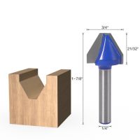 1ชิ้นก้าน1/4 60องศาส้นแบน V-Blade เราเตอร์บิตเส้นผ่าศูนย์กลางเครื่องมืองานไม้ Cnc ดอกเครื่องตัดมิลลิ่งสำหรับไม้