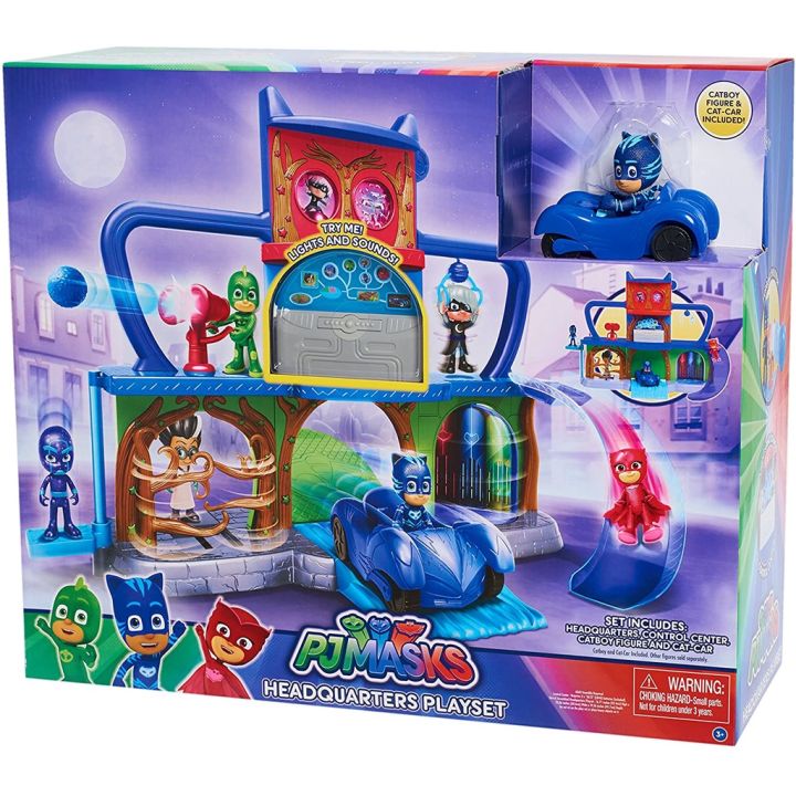 PJ Masks Headquarters Playset Launcher with PJ Mask CatBoy Car Just