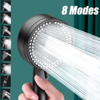 VILOYI 8 Modes Shower Head Adjustable High Pressure Water Saving ShowerHead Portable Handheld Black Bathroom Shower Accessories Showerheads