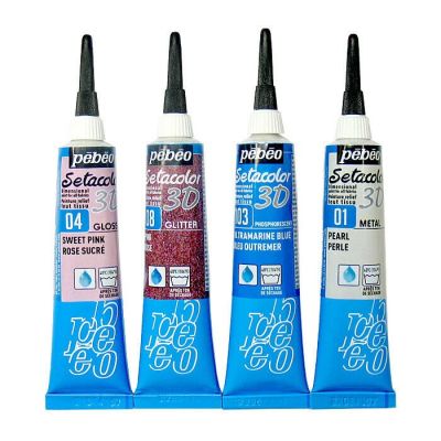 20ml Pebeo Setacolor 3D Fabric Paint Waterproof Outliner Tubes Glitter BrodLine Glossy for Cloth Shoes DIY Art LINE4