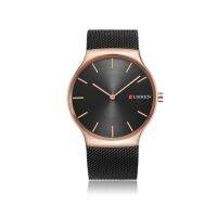 ⌚CURREN นาฬิกาข้อมือกีฬาอะนาล็อกผู้ชาย Relogio Masculino แบรนด์หรูชั้นนำนาฬิกาควอร์ตซ์สำหรับนักธุรกิจสีดำสีทองกุหลาบใหม่