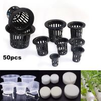 ☈ 50pcs Hydroponic Soilless Mesh Net basket Plant veg Grow Nursery Cup Pot Sponge tray Aeroponic Veg Planter Clone Colonization q1