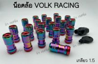 น็อตล้อรถ น็อตล้อรถยนต์ น็อตล้อเหล็ก น็อตล้อ volk formura  สีไทเท 20ตัว/24ตัว เกลียว 1.5