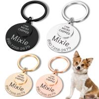 ✜ Personalized Pet ID Tag I AM MICRO CHIPPED Anti-lost Engraved Pet ID Name for Cat Puppy Dog Collar Tag Pendant Keyring Pet