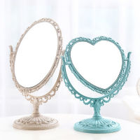 Makeup Mirror Cuife Nordic Silver Plastic Vintage Decorative Mirror Bedroom Mirror Ins Table Irregular Standing Glass Mirror