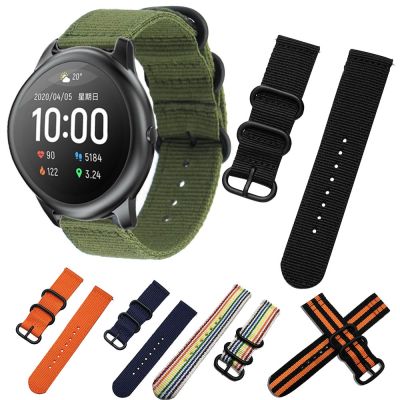 -22 20มิลลิเมตรไนล่อนสายนาฬิกาสำหรับ Xiaomi Haylou Ls05พลังงานแสงอาทิตย์/สำหรับ Garmin Vivoactive 4 3สายรัดข้อมือสายนาฬิกาข้อมือสร้อยข้อมือสำหรับหัวเว่ย GT 2