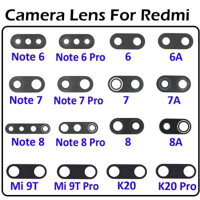 กระจกกล้องถ่ายรูปหลังด้านหลังพร้อมกาว2ชิ้นเหมาะสำหรับ Xiaomi Redmi 6 7 8 6A 5A 8A 9A 6A 10 Note 6 7 8 K20 Pro/mi 9T 10T Pro 11 Lite
