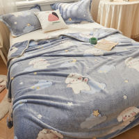 Thicken Velvet Bed Sheet Cartoon baby Thickened Winter Warm Blanket Version Bed Cover Queen King Bedspread Home Decor