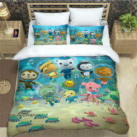 Octonauts การ์ตูนชุดเครื่องนอนที่สวยหรูอุปกรณ์เตียงชุดผ้านวมคลุมเตียงผ้าพันคอชุดเครื่องนอนหรูหราของขวัญวันเกิด