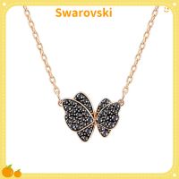 สร้อยคอสวารอฟสกี้ Swarovski crystal elements GEMINA black butterfly clavicle chain fashion black butterfly womens necklace