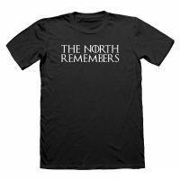 ย้อนยุคเสื้อยืด พิมพ์ลาย GAME OF THRONES THE NORTH REMEMBERS NERD GEEK สําหรับผู้ชาย 436628S-5XLS-5XL