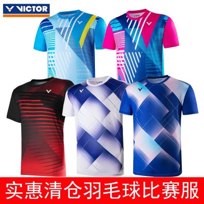 Victory VICTOR Victor VICTOR 20001TD 15001TD สำหรับทั้งหญิงและชายชุดแบดมินตันระบายอากาศได้กีฬาแขนสั้นสี