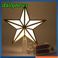 [Dailynews] เครื่องประดับหลอดไฟรูปดาวคริสต์มาส17ซม. ไฟ LED ไฟประดับต้นไม้ดาวบนของเทศกาลแบตเตอรี่ USB พลาสติก