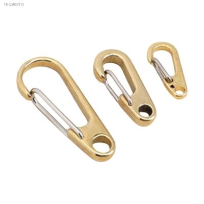 ❍✟ D Ring Shape Pure Brass Carabiners Clips Keychain Hook Spring Snap Loop Indoor Outdoor Tools for Backpack Camping Hiking