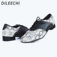 DILEECHI ใหม่รองเท้าเต้นรำที่ทันสมัยผู้ชายผู้ใหญ่ในร่ม Outsole นุ่มรองเท้าเต้นรำละตินผู้ชายกลับกลอกสแควร์รองเท้าเต้นรำส้น2เซนติเมตร