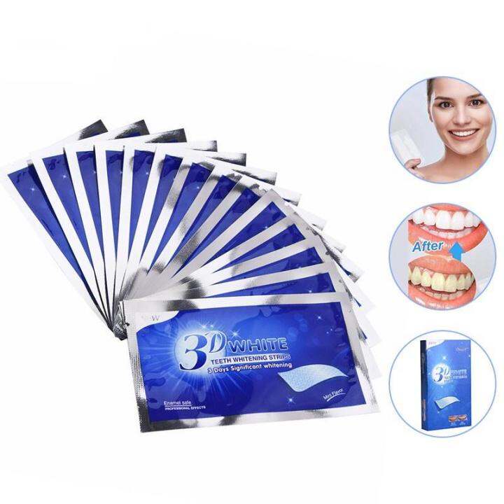 【jun Shop】3d White Gel Teeth Whitening Strips 28pcs Whitening Kit No