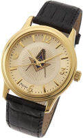 New Mens Gold Finished Bulova Masonic Blue Lodge Watch