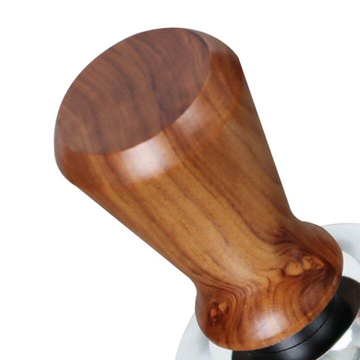 51mm-espresso-tamper-wooden-handle-barista-maker-grinder-handmade-coffee-powder-hammer-tamper-ripple-base