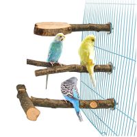 3Pcs Bird Wood Perch Stand Platform Natural Tree Stick Standing Climbing Bar Paw Grinding Bird Toy Cage Accessories Pet Supplies